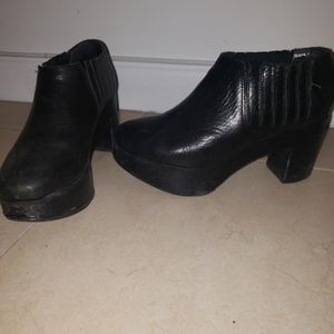 Argentine leather High platform short boots